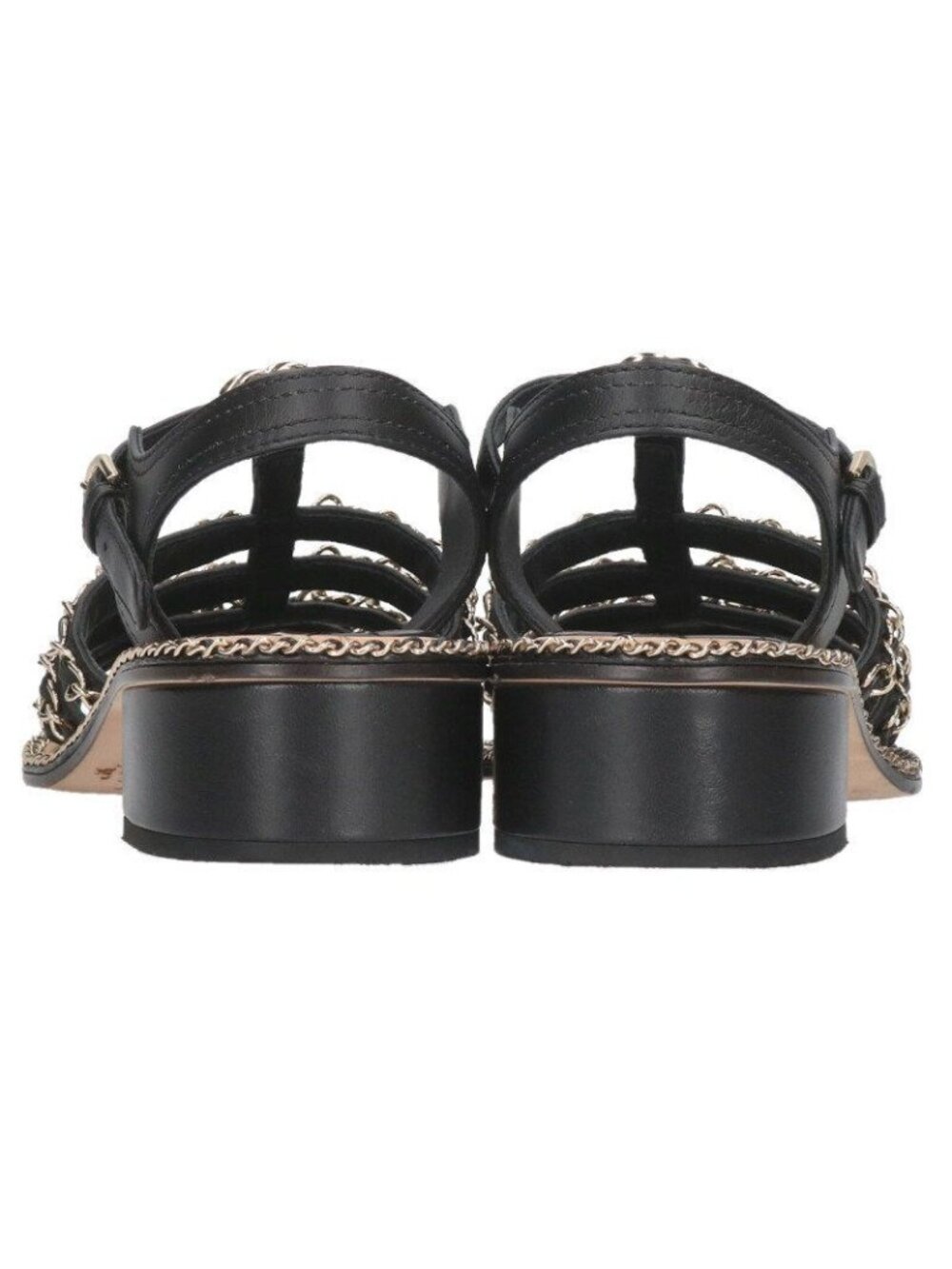 ★SOLD★ Chanel Chain Cork Sole Sandals 36.5 - Picture 5 of 5